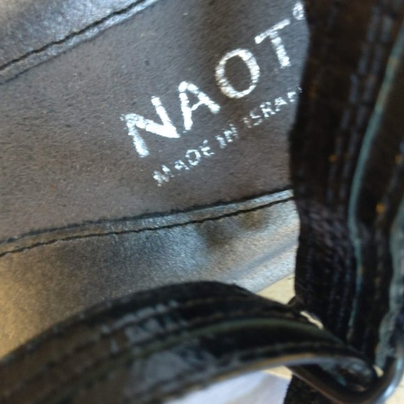 Naot Waterproof Shiny Patent Leather Low Heel Dress Sandal Wmn 41/10us/8uk - Picture 9 of 14